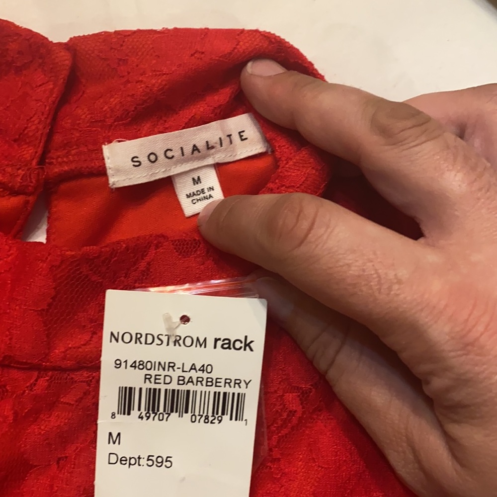 Classy Red Socialite Dress - Picture 6 of 7